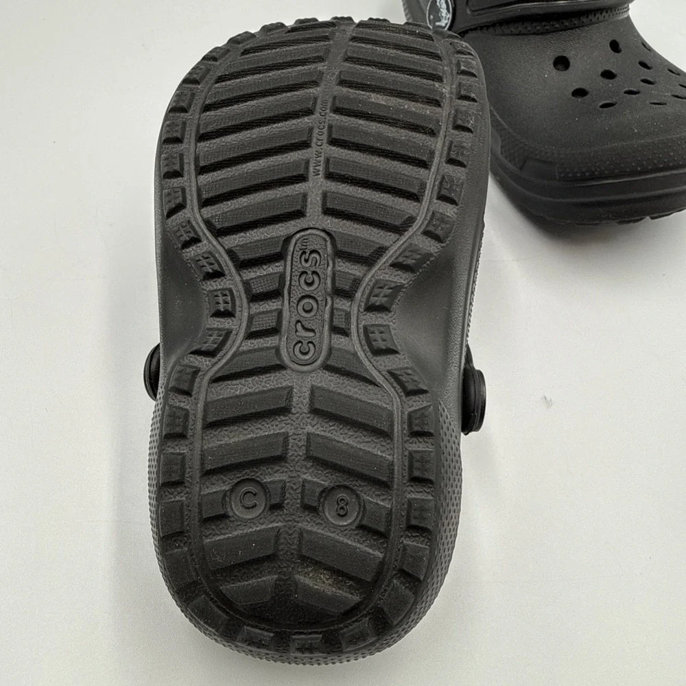 Crocs Comfort Fleece Lined Clogs Child Size C 8 Black